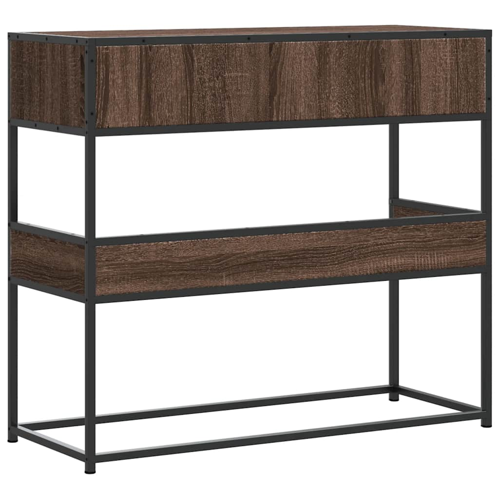 Console table, brown oak, 90x35x80 cm, processed wood