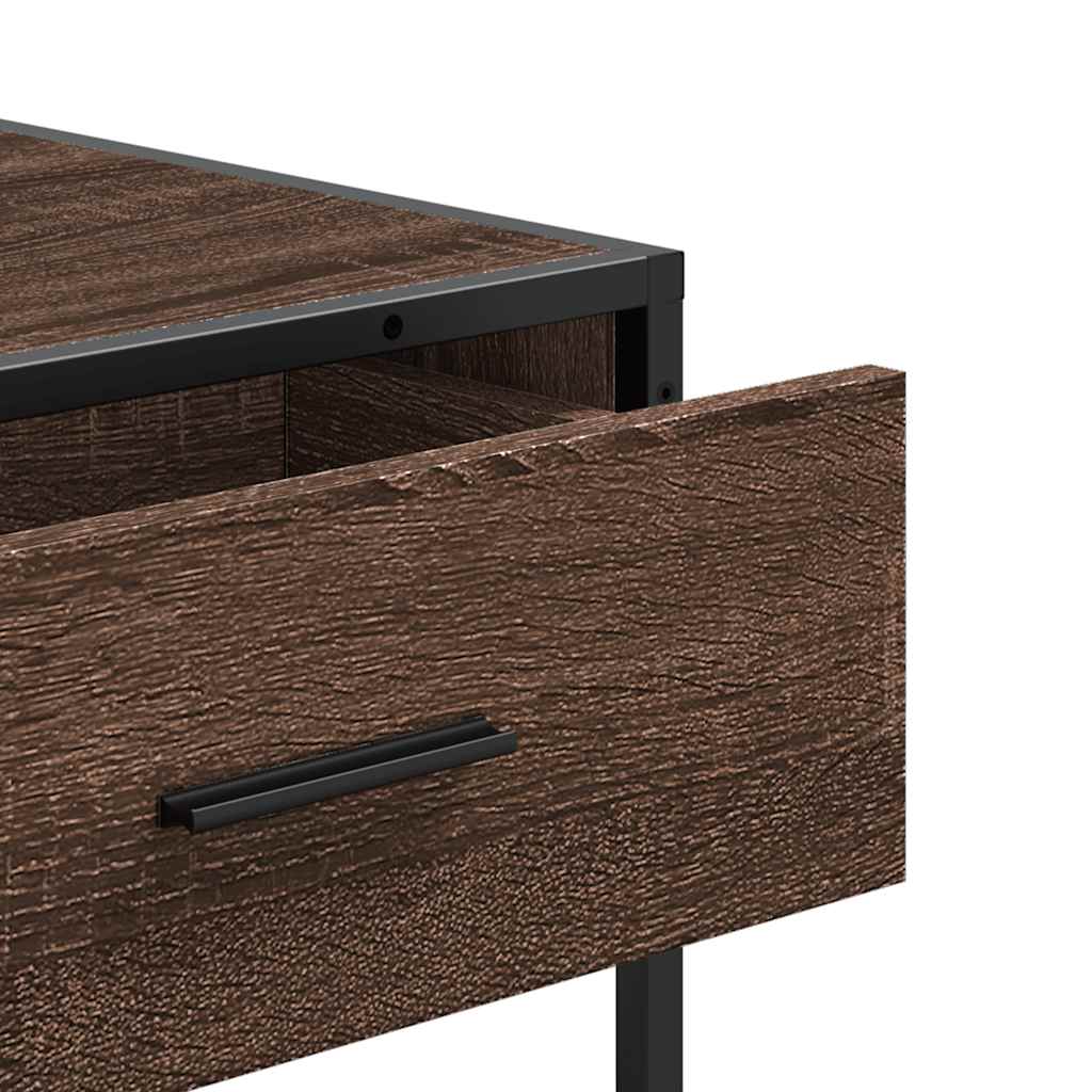 Console table, brown oak, 90x35x80 cm, processed wood