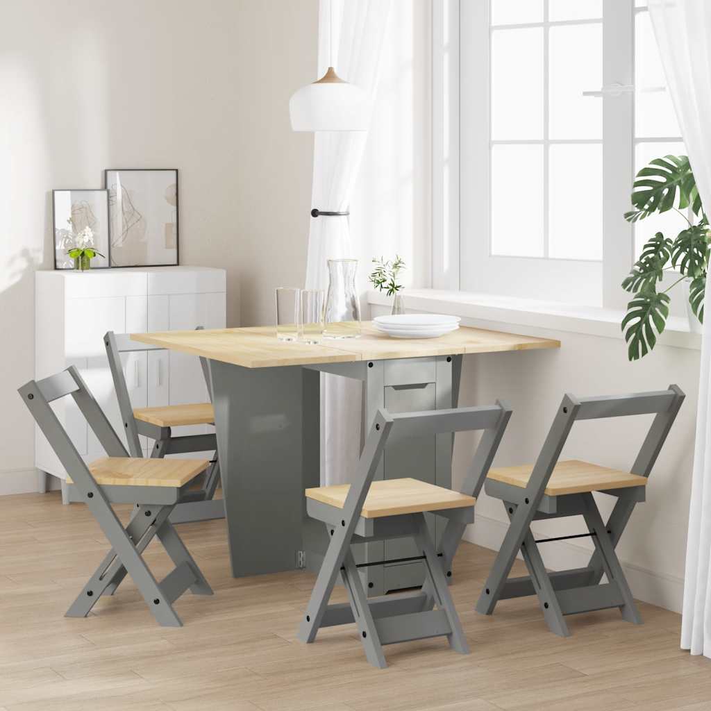 Corona butterfly furniture set, foldable 5 pieces, gray pine wood