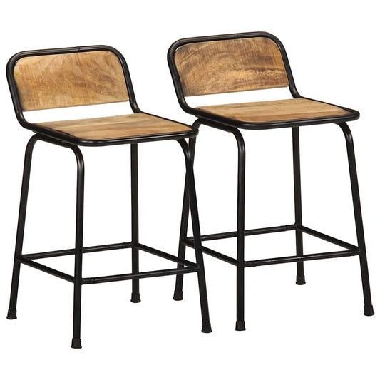 Bar stools 2 pcs 46x35.5x70 cm Solid raw mango wood