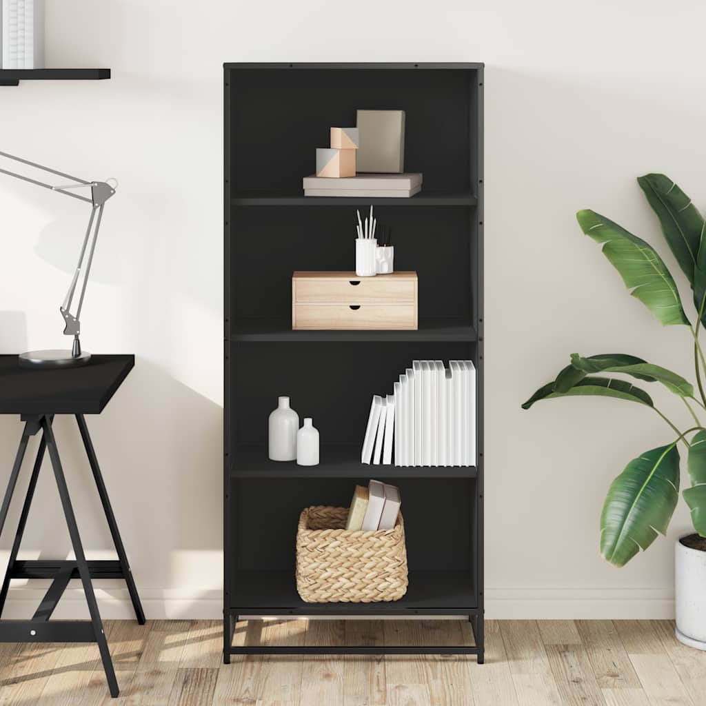 Bookcase, black, 60x35x139 cm, processed wood