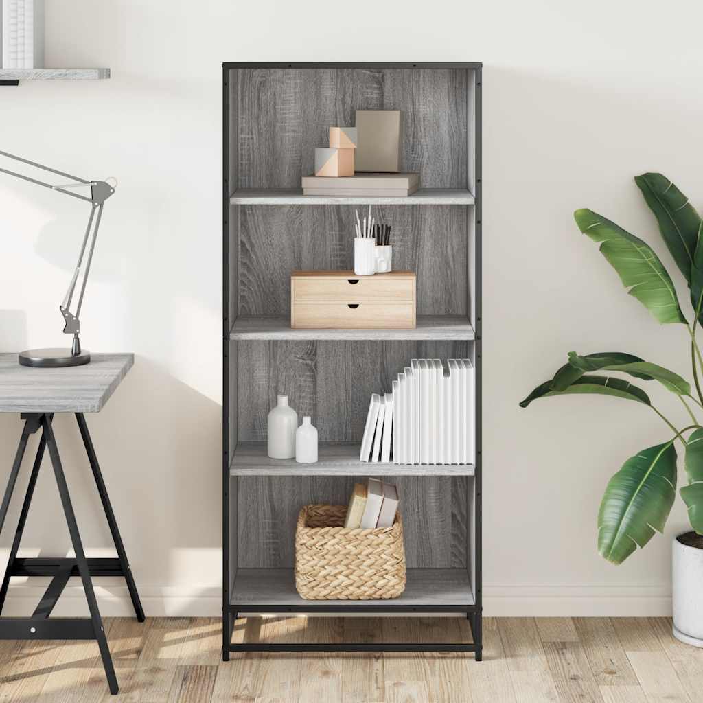 Bookcase, sonoma grey, 60x35x139 cm, engineered wood