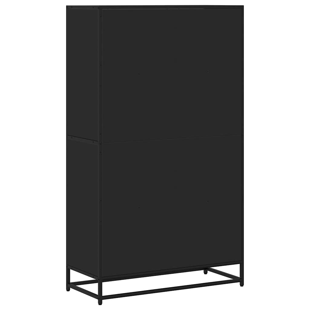 Bookcase, black, 80.5x35x139 cm, processed wood