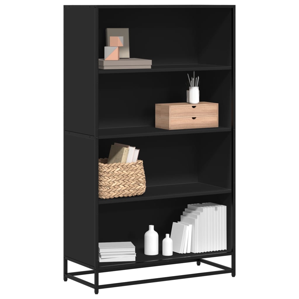 Bookcase, black, 80.5x35x139 cm, processed wood