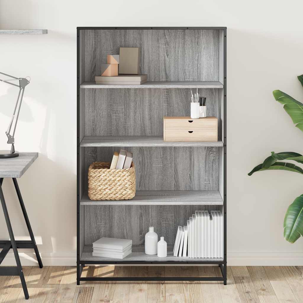 Bookcase, sonoma grey, 80.5x35x139 cm, engineered wood