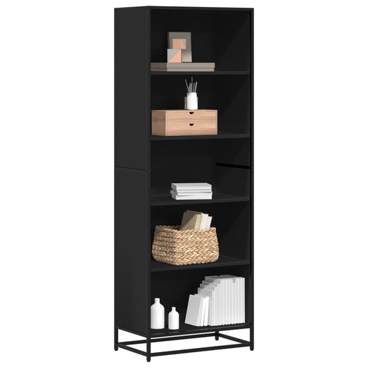 Bookcase, black, 60x35x170.5 cm, processed wood