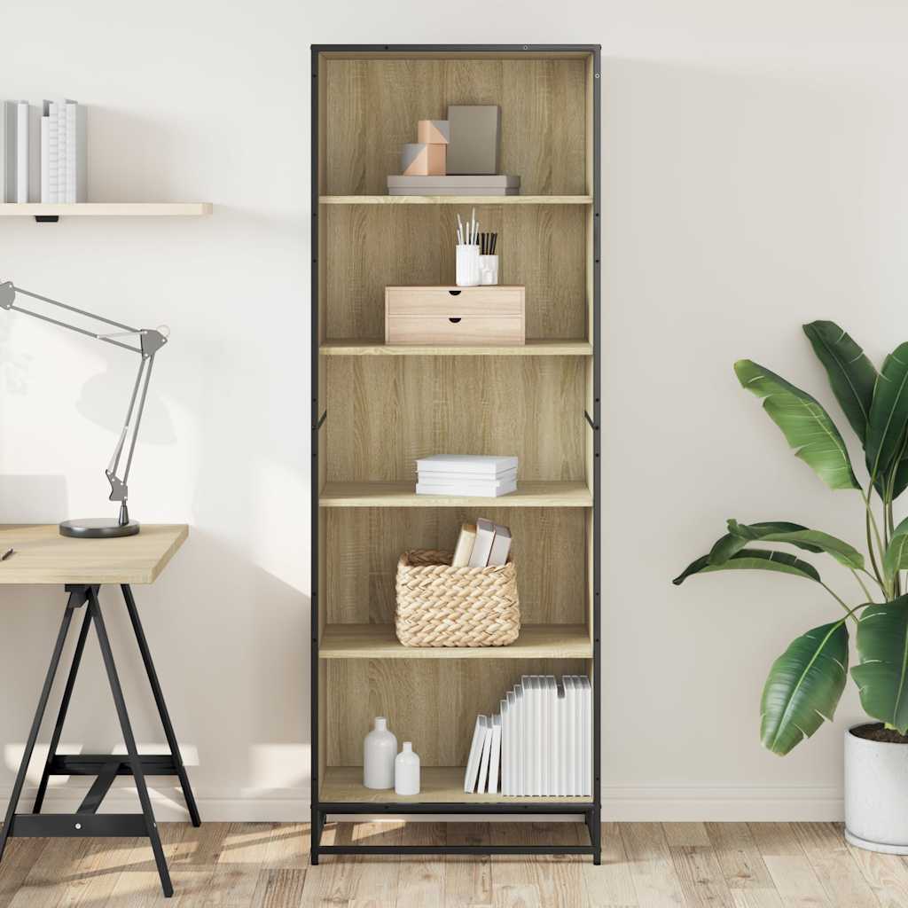 Bookcase, sonoma oak, 60x35x170.5 cm, processed wood