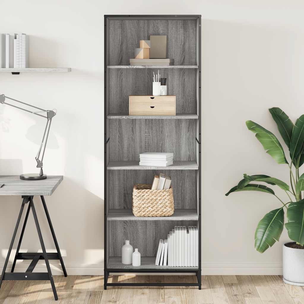 Bookcase, sonoma grey, 60x35x170.5 cm, engineered wood