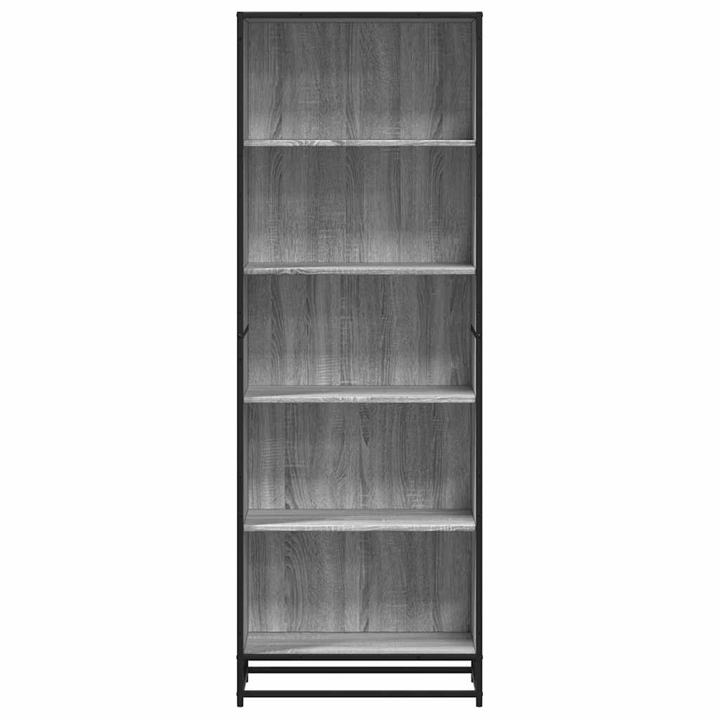 Bibliotecă, gri sonoma, 60x35x170,5 cm, lemn prelucrat