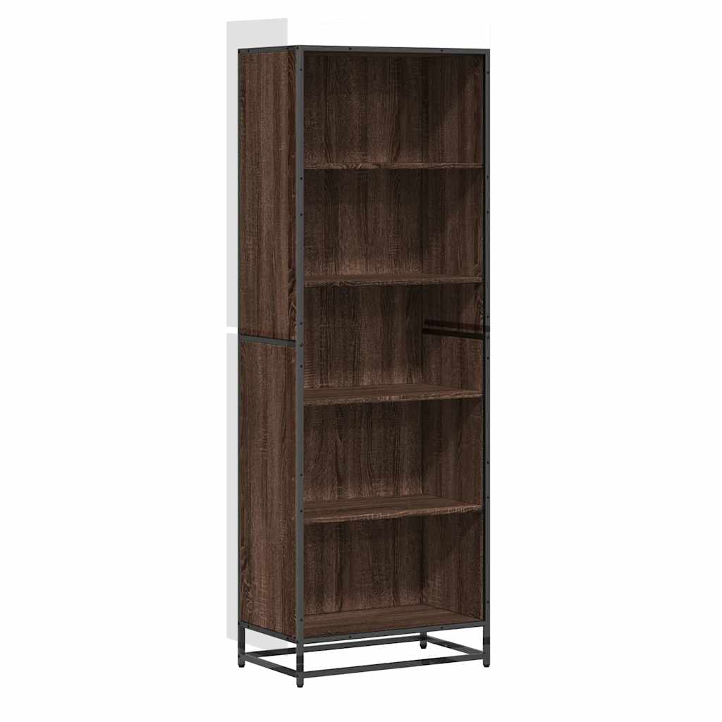 Bookcase, brown oak, 60x35x170.5 cm, processed wood