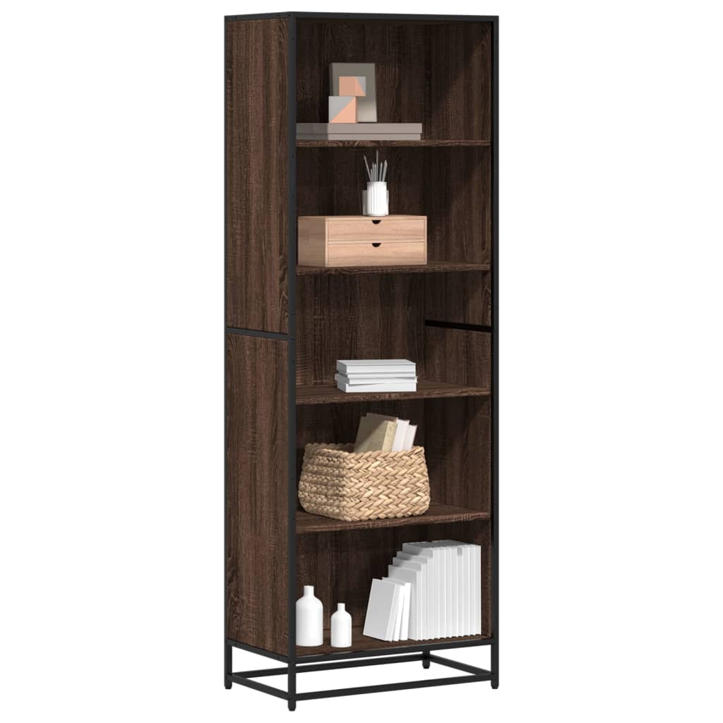 Bookcase, brown oak, 60x35x170.5 cm, processed wood