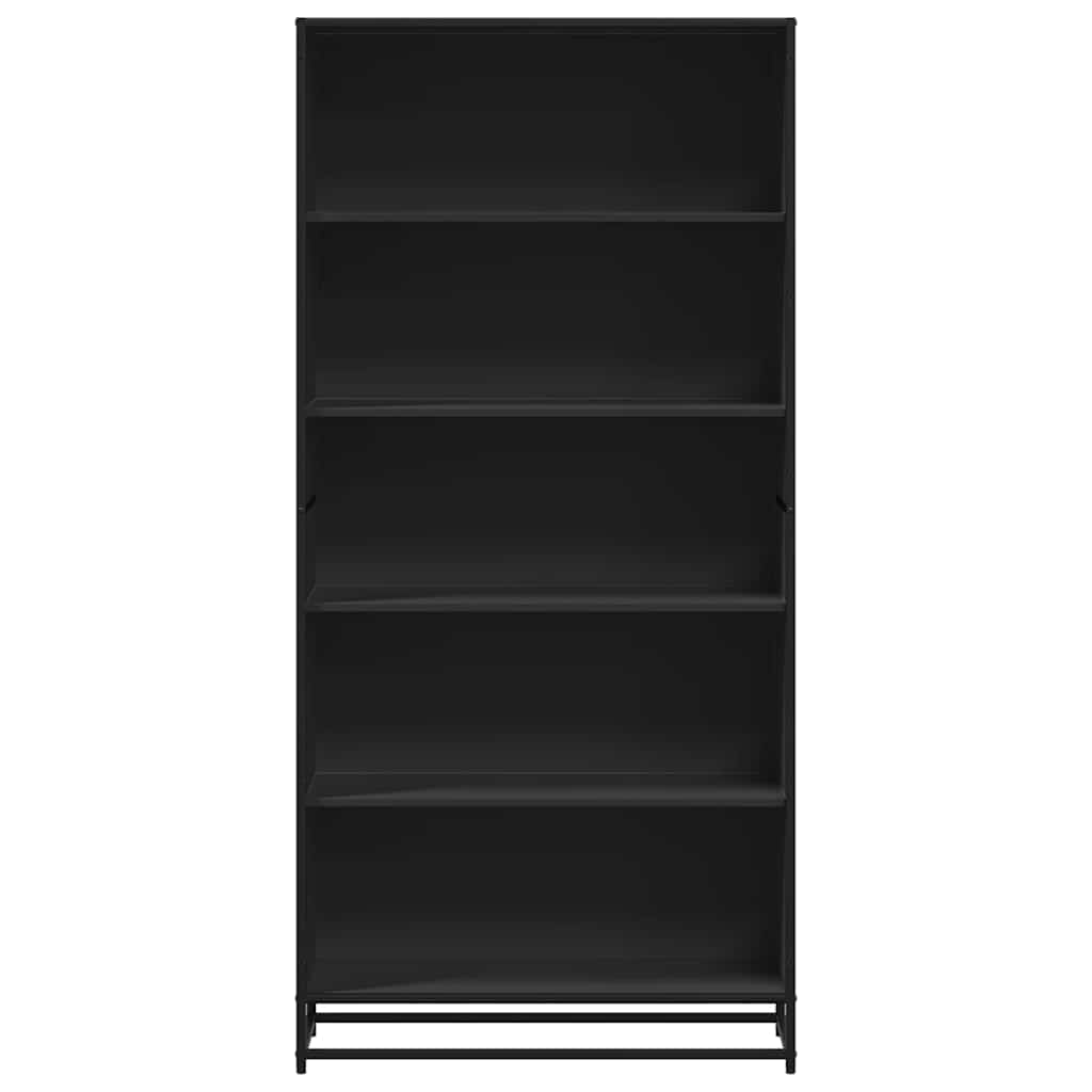 Bibliotecă, negru, 80,5x35x170,5 cm, lemn prelucrat