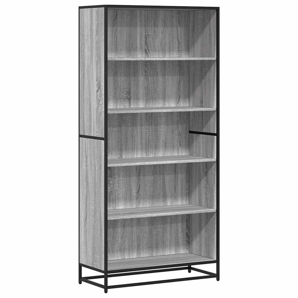 Bookcase, sonoma grey, 80.5x35x170.5 cm, engineered wood