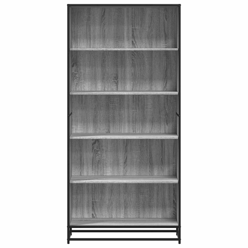 Bookcase, sonoma grey, 80.5x35x170.5 cm, engineered wood