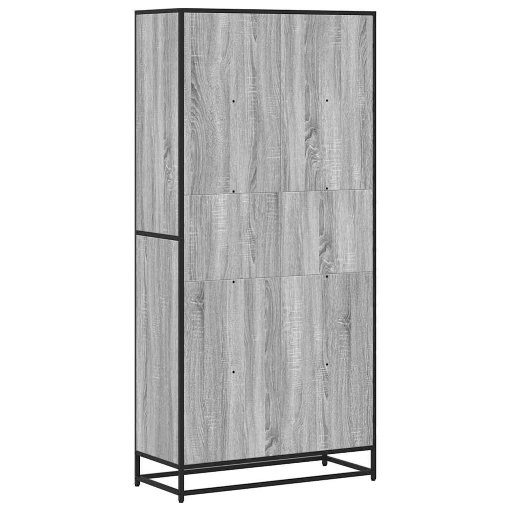 Bookcase, sonoma grey, 80.5x35x170.5 cm, engineered wood