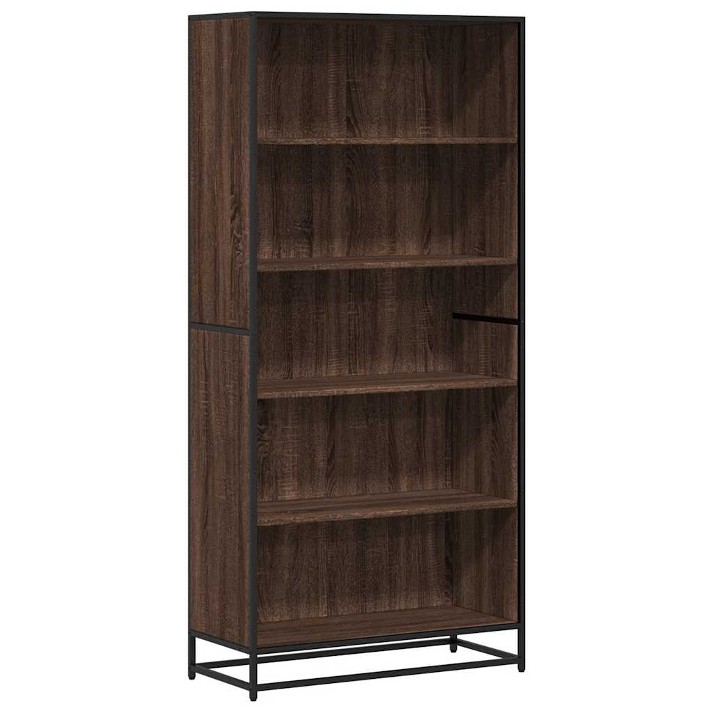 Bookcase, brown oak, 80.5x35x170.5 cm, processed wood