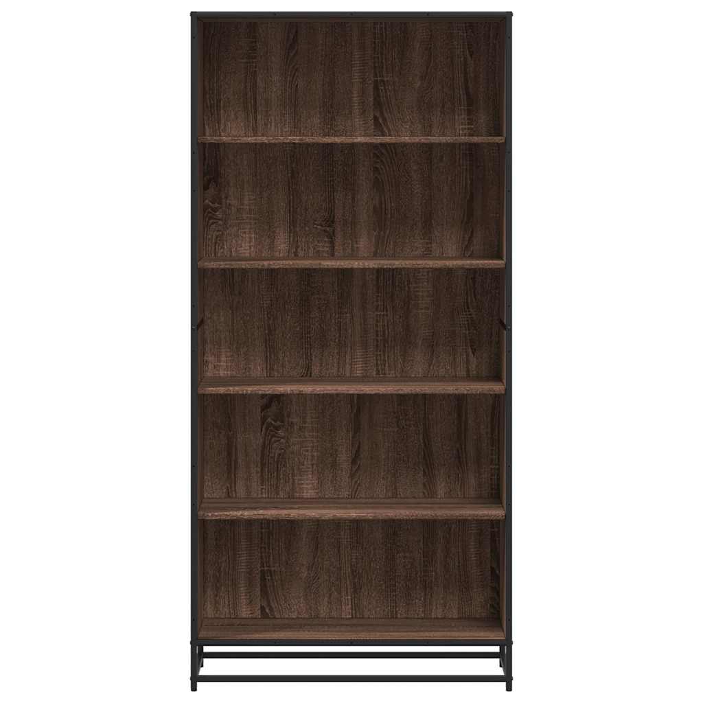 Bookcase, brown oak, 80.5x35x170.5 cm, processed wood