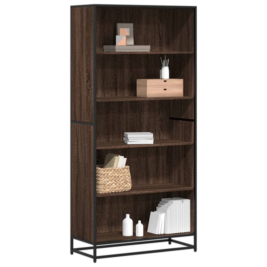 Bookcase, brown oak, 80.5x35x170.5 cm, processed wood