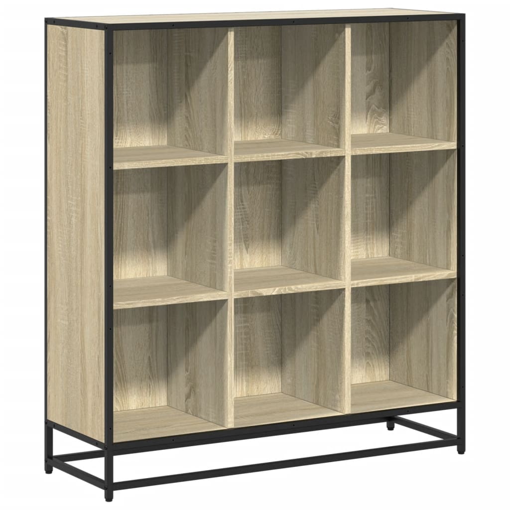 Sonoma oak bookcase 97.5x33x107.5 cm, processed wood/metal