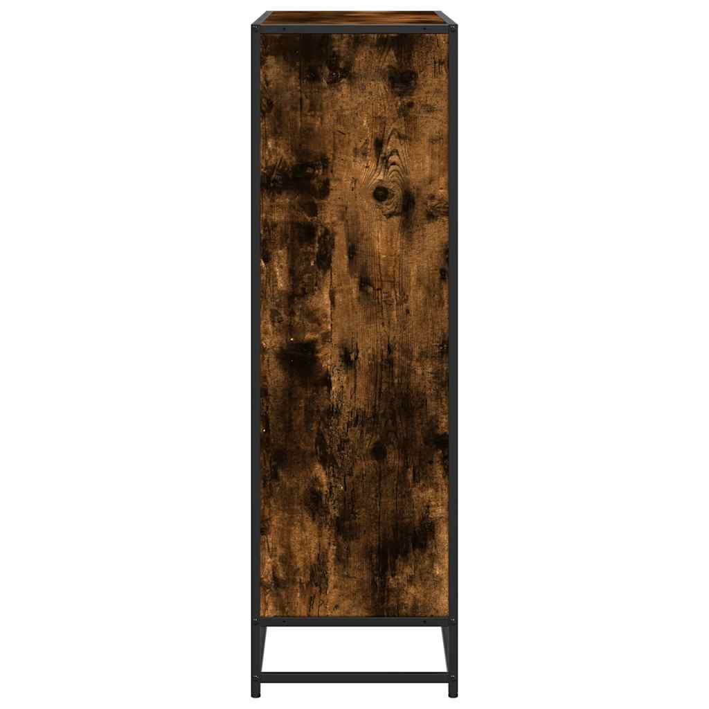 Bookcase smoky oak 97.5x33x107.5 cm processed wood/metal