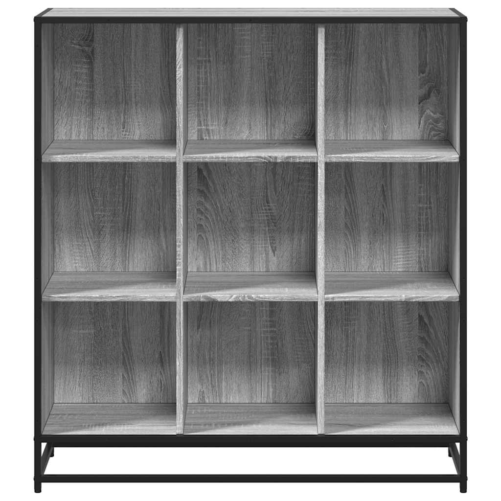 Bookcase, sonoma grey, 97.5x33x107.5 cm, engineered wood/metal