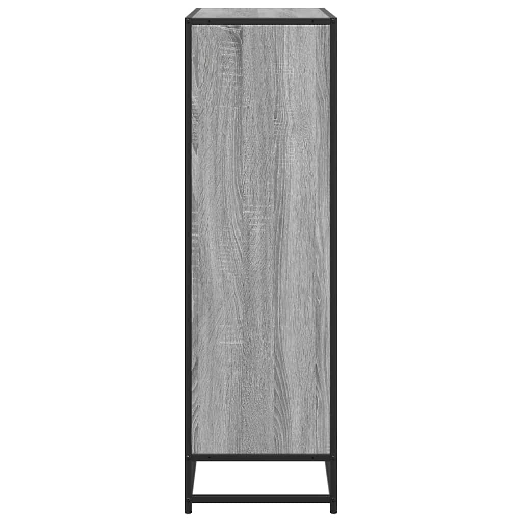 Bookcase, sonoma grey, 97.5x33x107.5 cm, engineered wood/metal