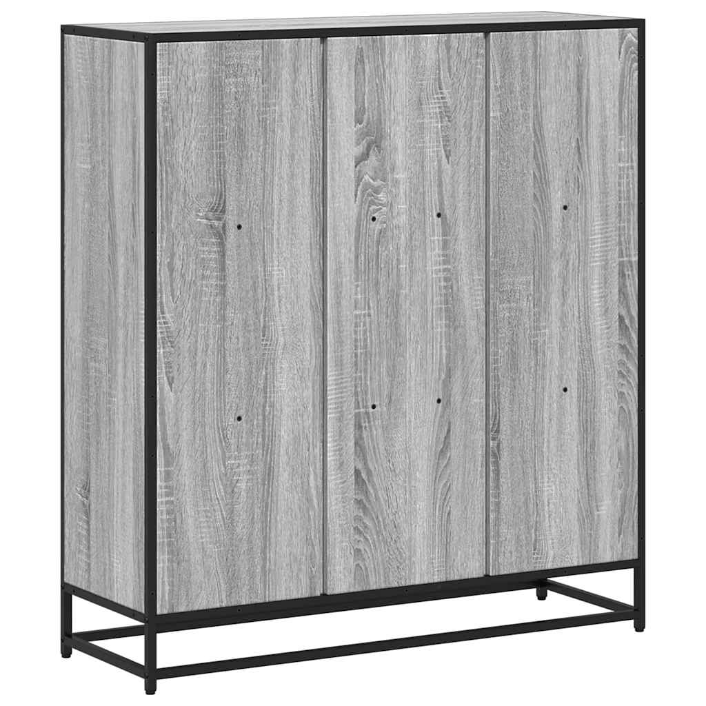 Bookcase, sonoma grey, 97.5x33x107.5 cm, engineered wood/metal