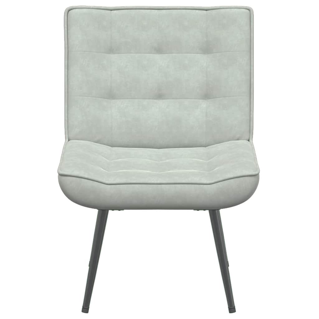 Light gray lounge chair 64x74x84 cm velvet