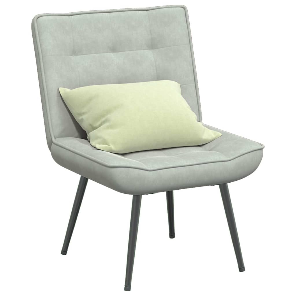 Light gray lounge chair 64x74x84 cm velvet