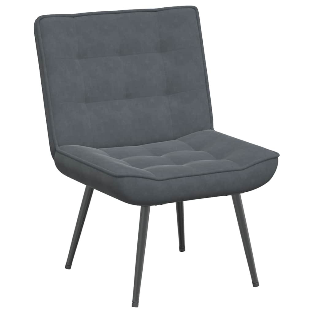 Dark gray lounge chair 64x74x84 cm velvet