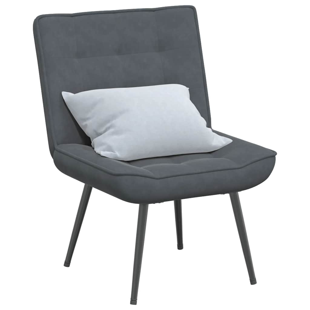 Dark gray lounge chair 64x74x84 cm velvet