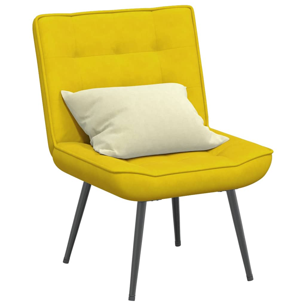 Yellow lounge chair 64x74x84 cm velvet