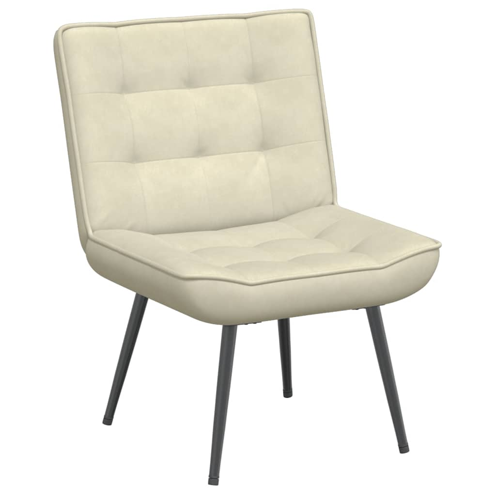 Cream lounge chair 64x74x84 cm velvet