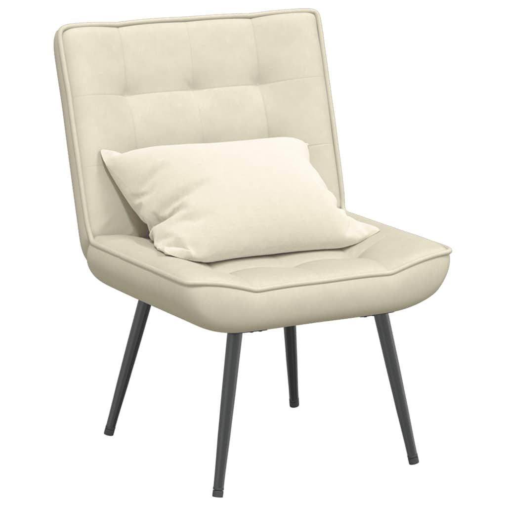 Cream lounge chair 64x74x84 cm velvet