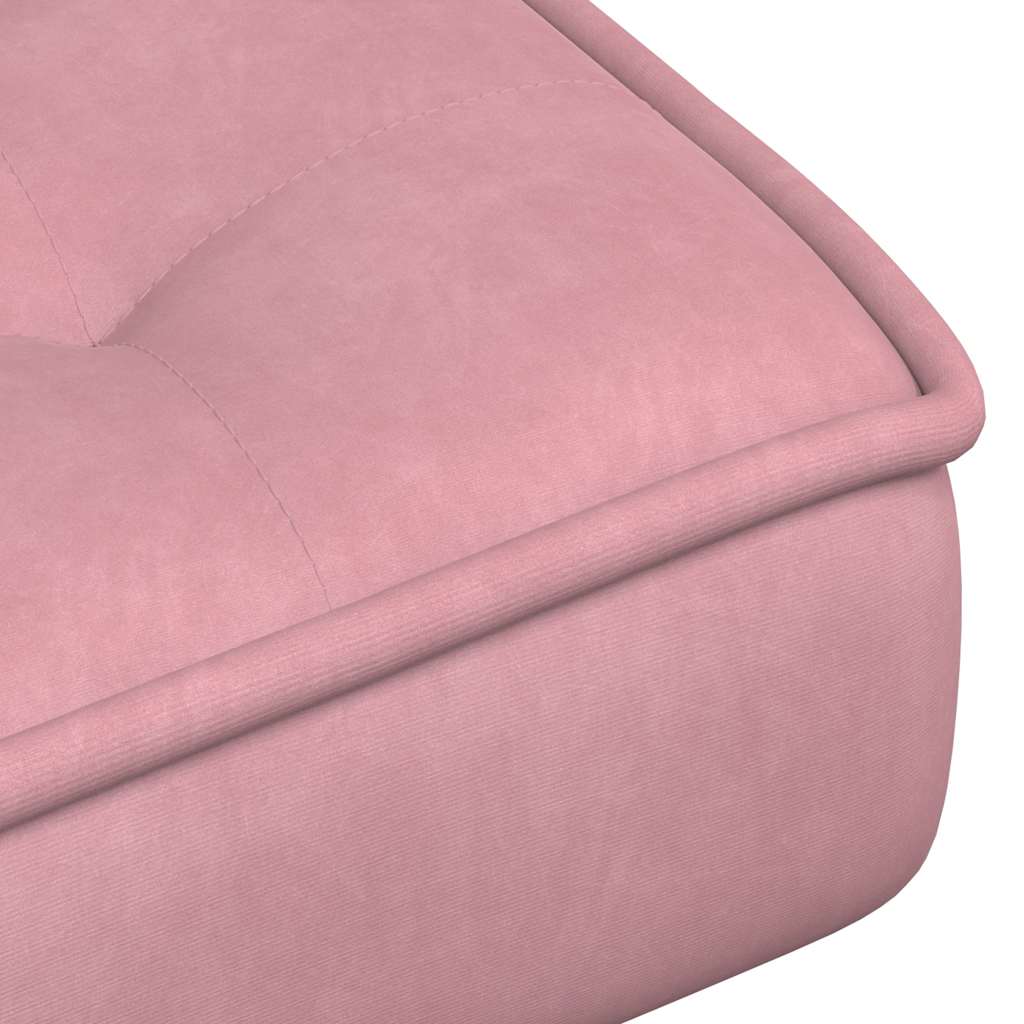 Lounge chair with stool, pink, velvet