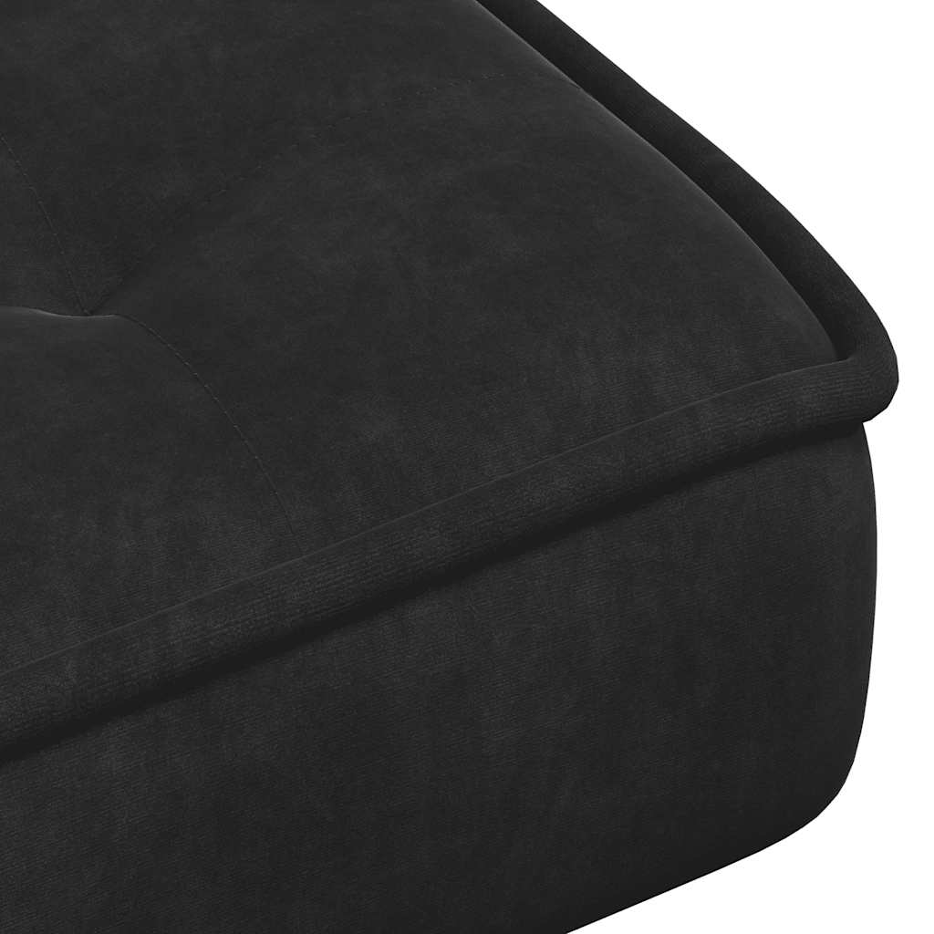 Lounge chair with stool, black, velvet