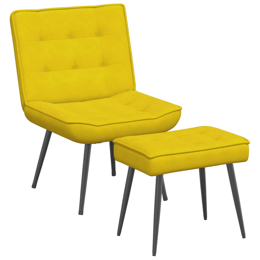 Yellow velvet recliner chair