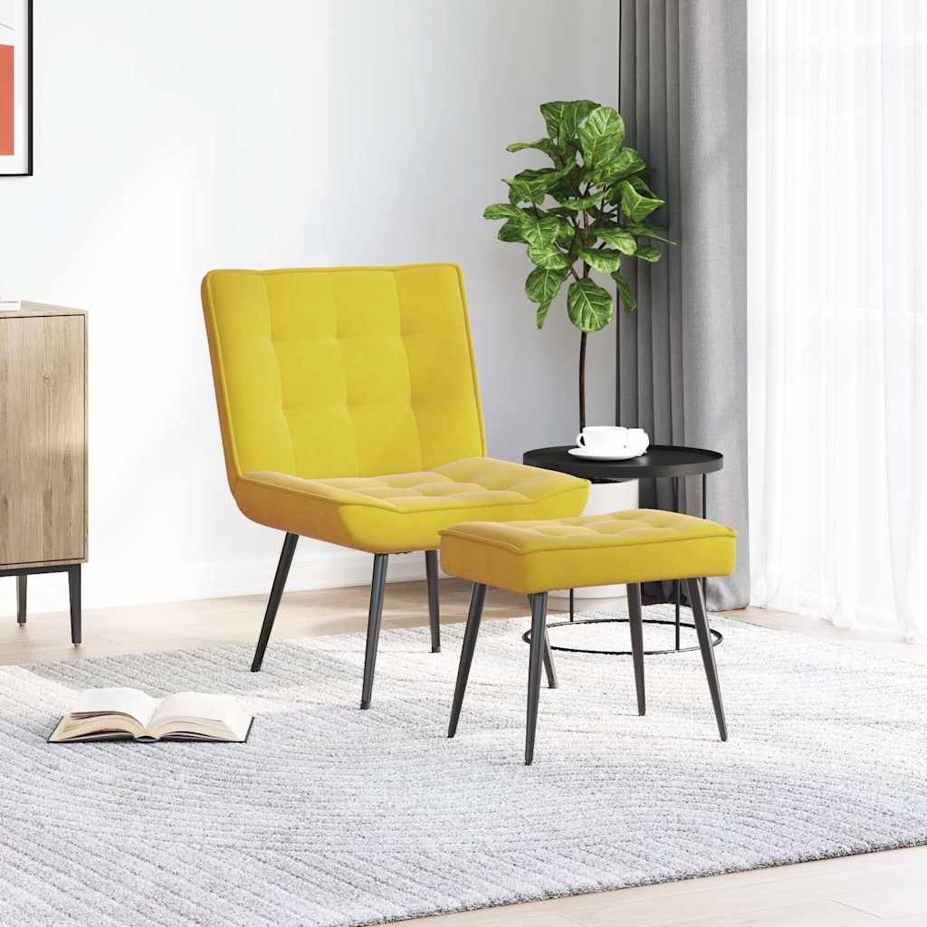 Yellow velvet recliner chair