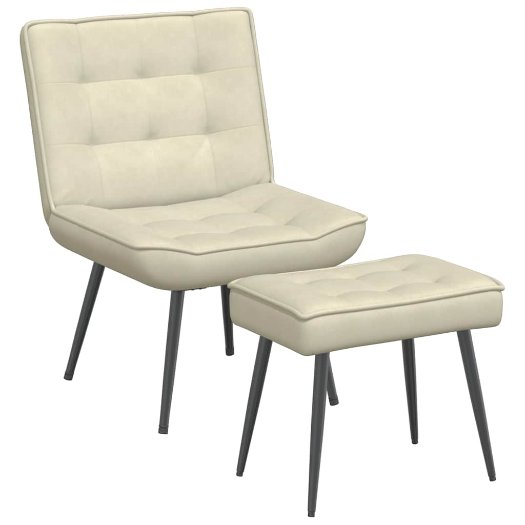 Cream velvet lounge chair