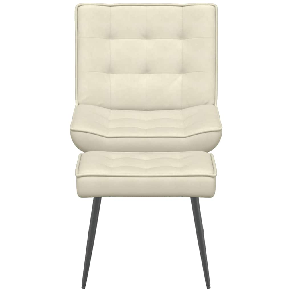 Cream velvet lounge chair