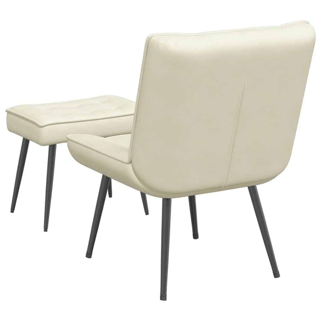 Cream velvet lounge chair