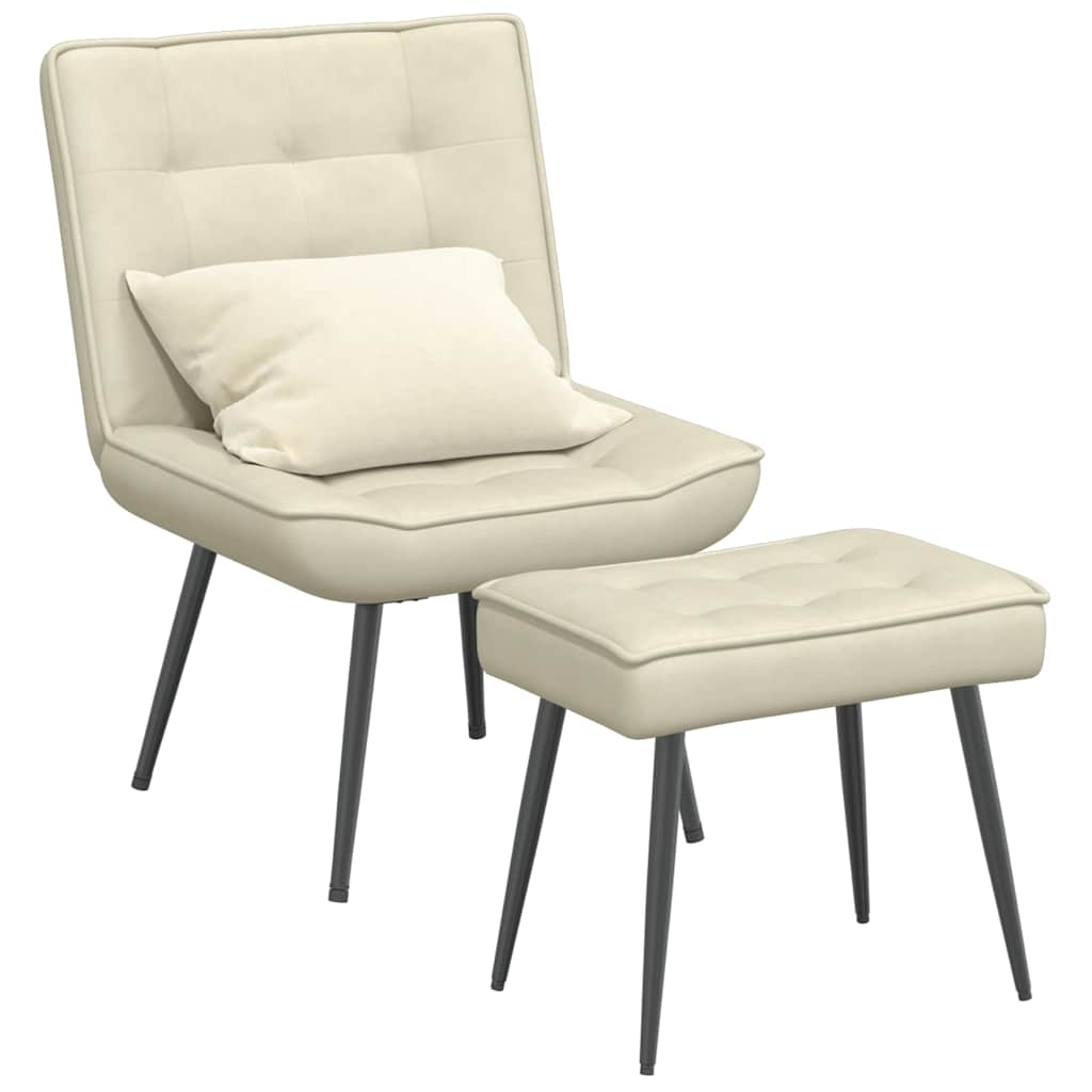 Cream velvet lounge chair