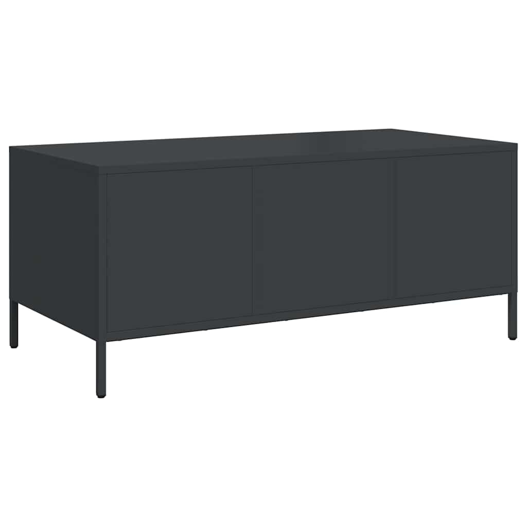 Coffee table, black, 101.5x50x43.5 cm, cold-rolled steel