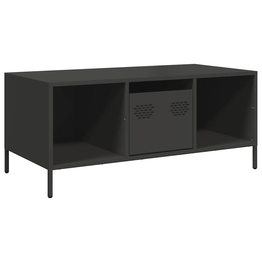 Coffee table, black, 101.5x50x43.5 cm, cold-rolled steel