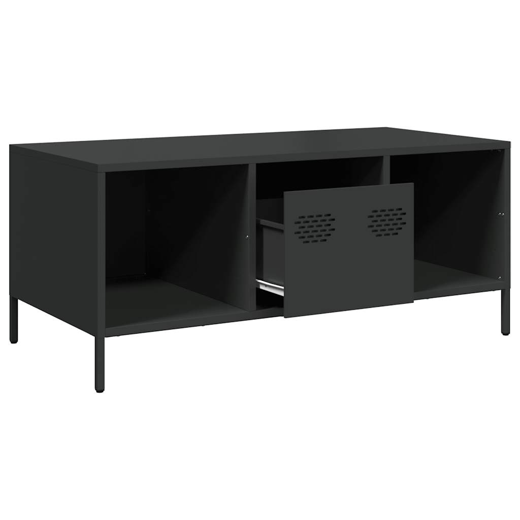 Coffee table, black, 101.5x50x43.5 cm, cold-rolled steel