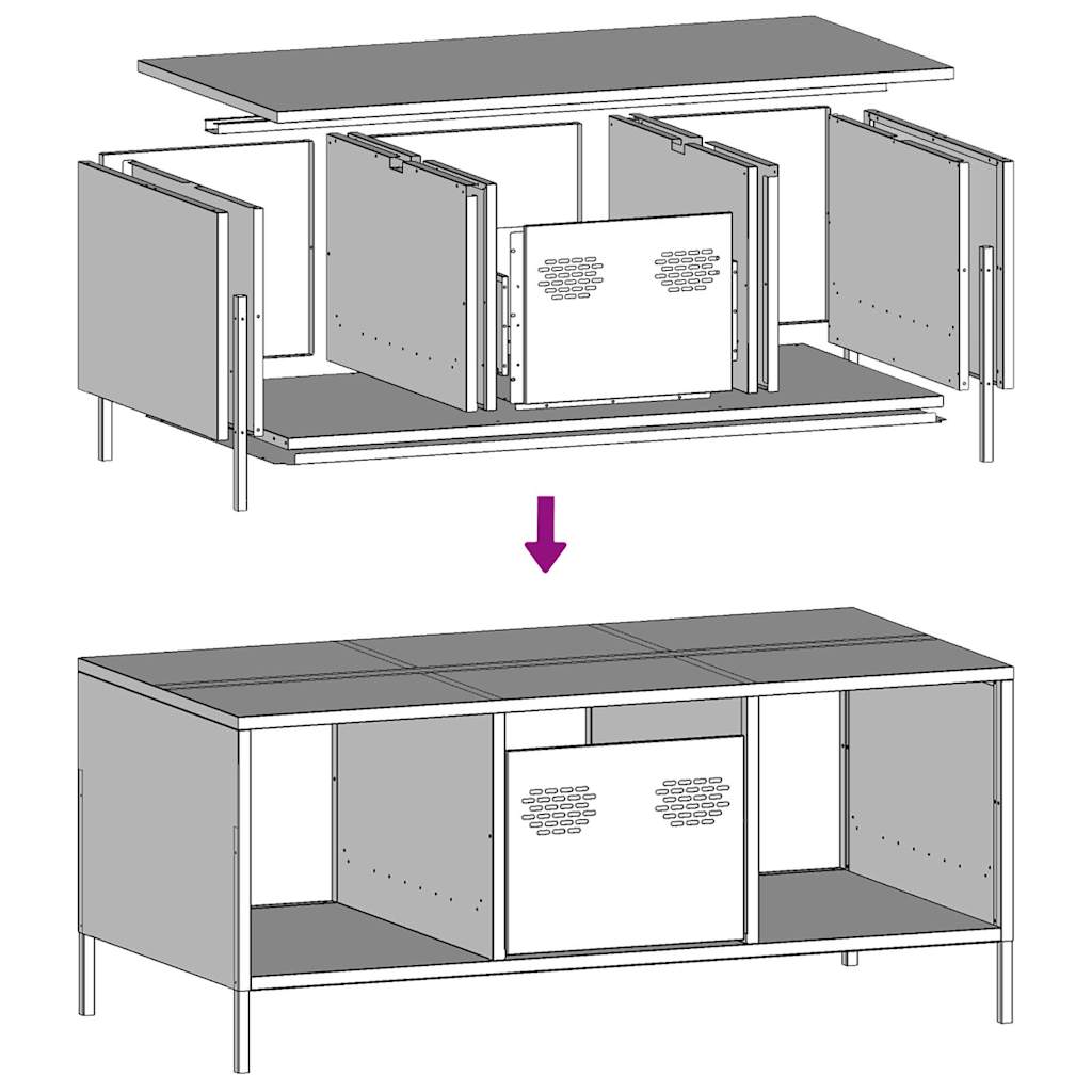 Coffee table, Pink, 101.5x50x43.5 cm, cold-rolled steel