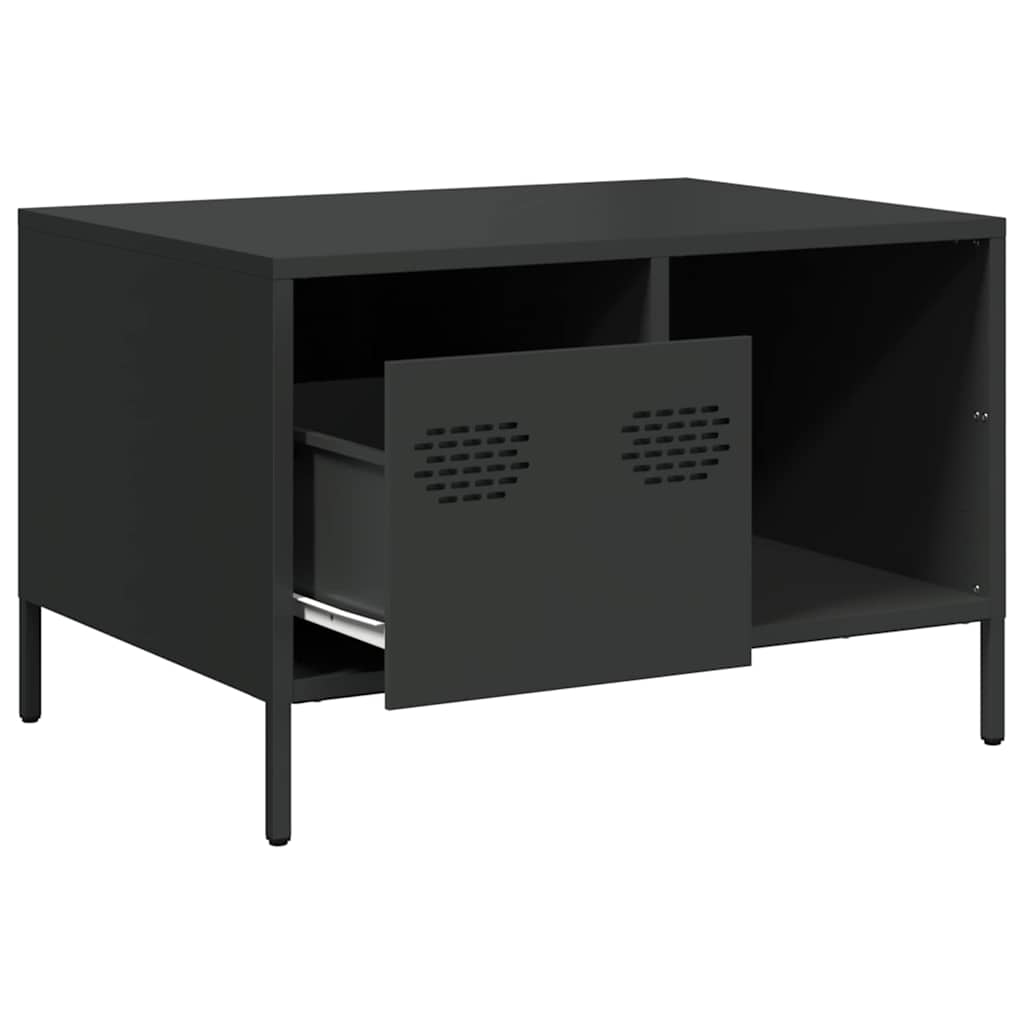 Coffee table, black, 68.5x50x43.5 cm, cold-rolled steel