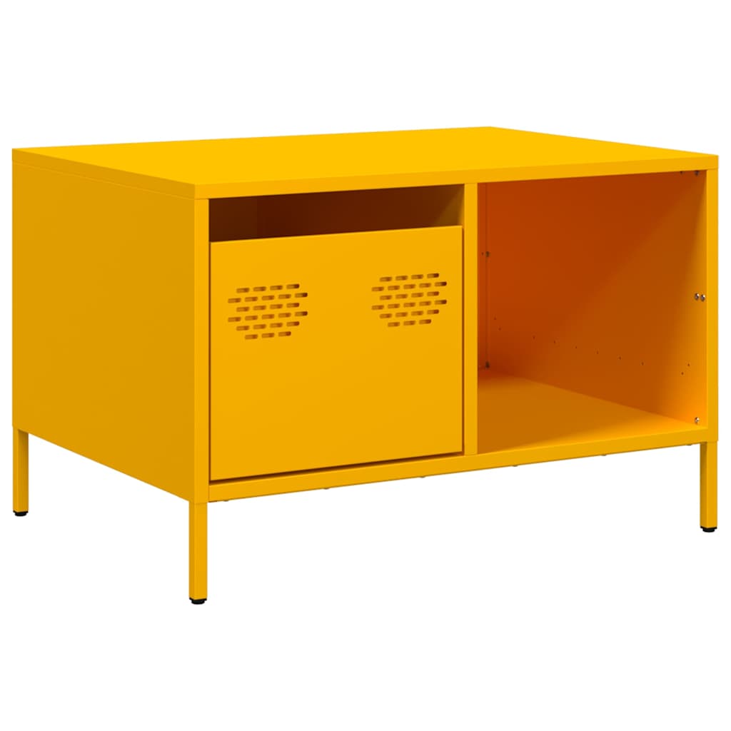 Mustard yellow cold rolled steel coffee table