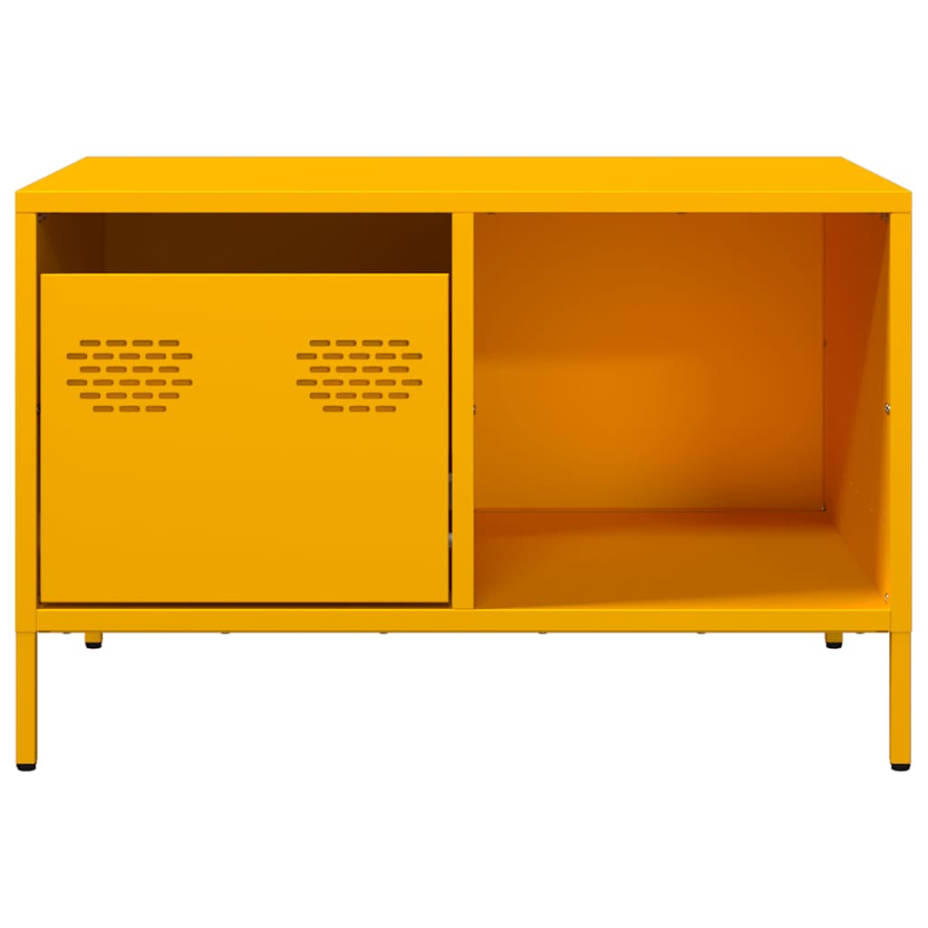 Mustard yellow cold rolled steel coffee table