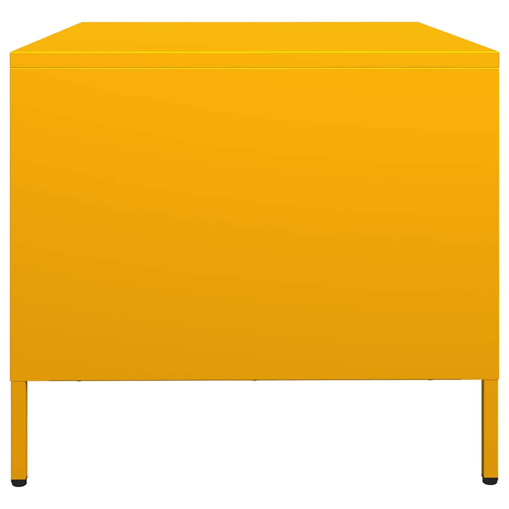 Mustard yellow cold rolled steel coffee table